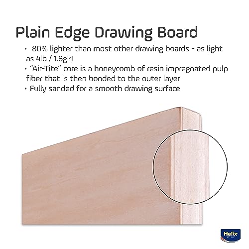 Helix - Wooden Drawing Board - Plain Edge - Lightweight - 24 x 36 inch | Sanded Basswood - Air-Tite Core - Sketching Outdoors - Ideal for Students and Artists - Portable Premium Construction - size: 24” x 36”, style: Plain Edge