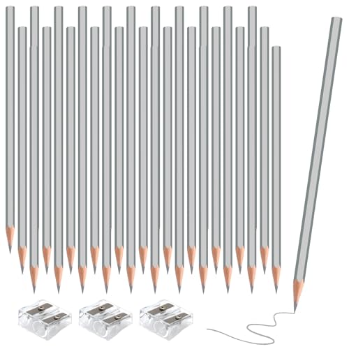 36 Pack Silver Colored Pencils for Kids, Pre-sharpened Art Pencils Back to School Supplies Set, Drawing Sketching Pencils for Students, Teachers, Classroom - color: silver