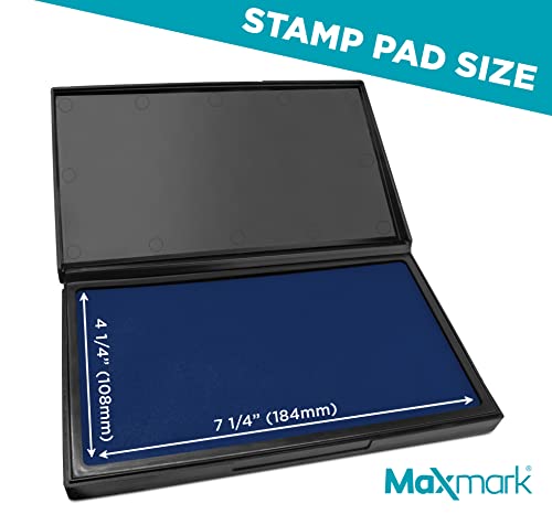 MaxMark Large Blue Stamp Pad - 4-1/4" by 7-1/4" - Premium Quality Felt Pad - color: Blue, size: 4-1/4" by 7-1/4"