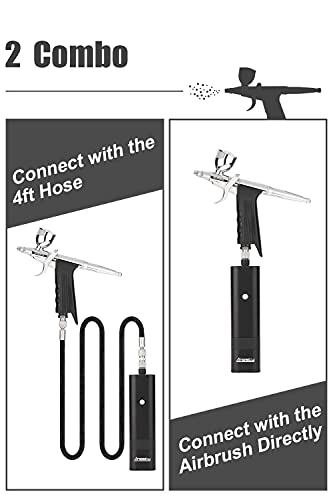 AHPPro Cordless Airbrush Kit with High Pressure Compressor | Portable Airbrush for Barber,Makeup, Model Painting, Nail Art & Cake Decorating