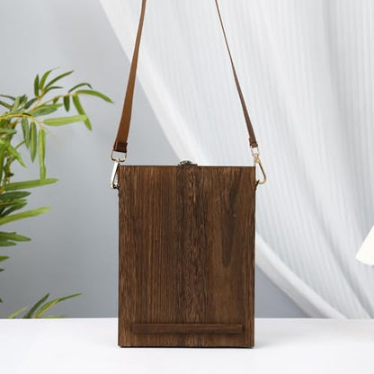 Writers Messenger Wooden Box,Handmade Retro Crossbody Sketch Tool Box,Portable Artist Bag Painting Brush Storage,Sketch Box Easel for Outdoor Painting,Field Note Organizer