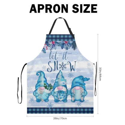 Imiss Waterproof Stain-Resistant Cooking Chef Aprons for Grill BBQ Baking 27 X 31 Inch - color: Winter Gnome