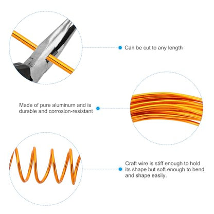PATIKIL 16.4ft Aluminum Wire, 4pcs Jewelry Wire Bonsai Wire Metal Craft Wire 2mm 12 Gauge Wire for Crafts Bonsai Jewelry Making Beading Plants, Gold Tone - color: Gold Tone, size: 2mm x 16.4ft