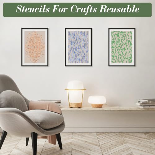 Geometric Texture Stencils for Crafts Reusable 12Pcs Stencils(12X8 Inch) - color: Texture 33