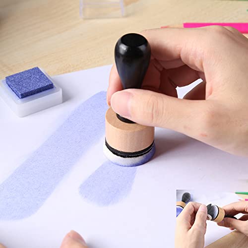 129PCS Mini Ink Blending Tool Set ,Include 3PCS Mini Ink Blending Tools and 86PCS Replacement Foam Pads Drawing Distressing Blending,40PCS Medium-Grit Sandpaper Sanding Disks for sanding & distressing - color: 129pcs in Total