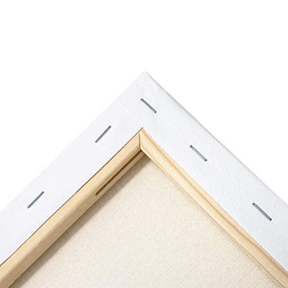 milo Stretched Artist Canvas, 12x12 inch, Value Pack of 8, Blank White | Primed & Ready-to-Paint Art Painting Supplies for Acrylic, Oil, Mixed Wet Media, & Pouring, 100% Cotton with Pine Wood Frame - size: 12" x 12"