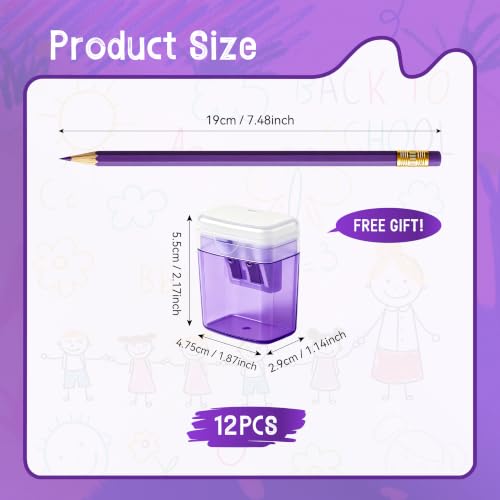 12 Pcs Purple Pencils with Eraser for Kids HB Erasable Pencils Pre-Sharpened Professional Wooden Pencils Set with Smooth Lead Cores, Ideal for School Drawing, Sketching, Coloring and Creative Projects - color: Purple
