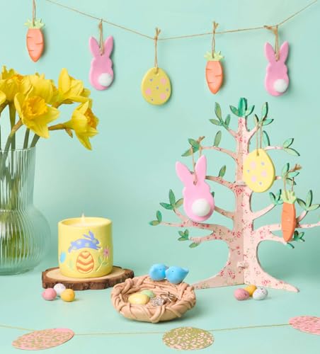Pott’d Easter Craft Kit Air Dry Clay Kit for Adults, DIY Craft Kit with Air Dry Clay, Tools, Paints and Guides for Making Easter Decorations, Nest Trinket Dish and Handmade Candle - style: Easter Craft Bundle