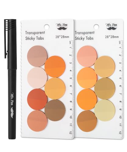 Mr. Pen- Round Transparent Sticky Notes, 1.1” Diameter, 14 Pads, 560 Sheets - color: Golden Harvest, size: 560 pcs