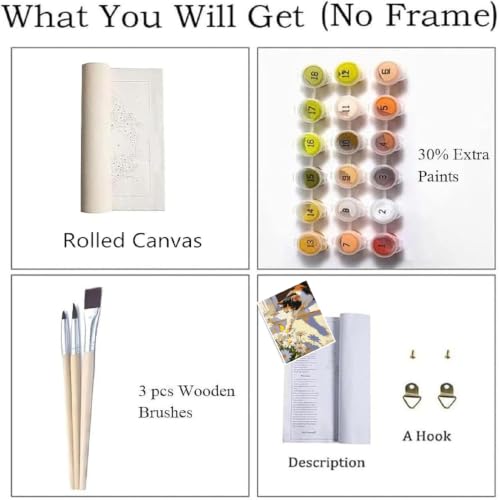 ZRIZQ Paint by Numbers Kit for Adults Beginners,Swans DIY Painting Set,Relaxing Creative Craft Activity,16x20 Inch - color: 16"X20"Rolled Canvas-Cat 3