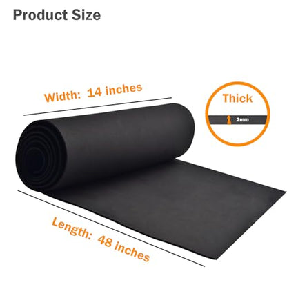 EVA Foam Roll | High Density 85kg/m3 | 2mm Thick | 48"x14" | Ideal for Cosplay, Crafts, DIY Projects (Black 2pcs) - color: Black 2pcs