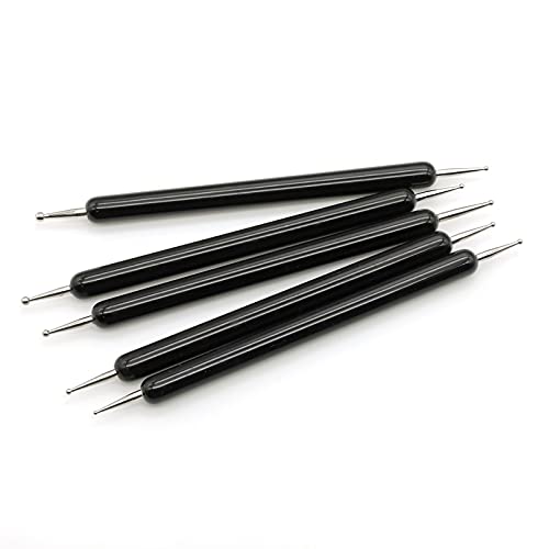 4 Set Embossing Stylus Double End Tracing Dotting Tool, 20 Pcs Ball Embossing Stylus Double End Tracing Dotting Tool for Pottery Clay Craft, Embossing Art (Black) - color: Black