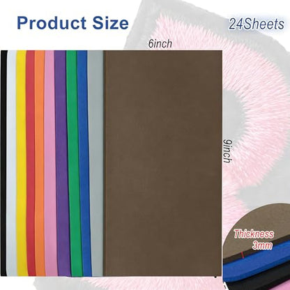 24Pcs 3mm 3D EVA Foams Embroidery: 5.92x9in Embroidery Foam - EVA Craft Foam Sheets for Arts & Machine Embroidery 11 Colors