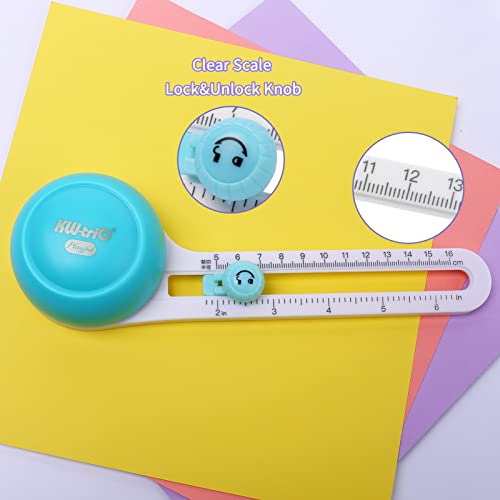 Adjustable Circle Paper Cutter for Precision Crafting | Swivel Metal Blade, Cuts 1-8 Inch Diameters, Ideal for Cards, Scrapbooks & Art Projects, Compact 7x22x5cm Base