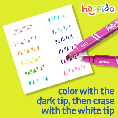 Happido Double-Sided Erasable Markers for Kids, Set of 12 - style: 12 Count - Erasable Double Ended