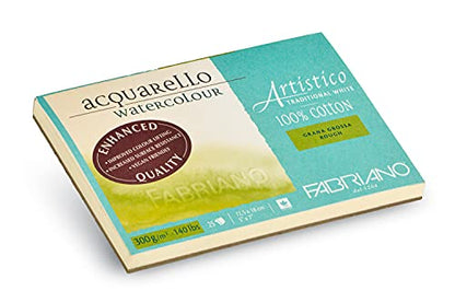 Fabriano Artistico Watercolor Block, 5 x 7, Traditional White - size: 5x7, style: Rough