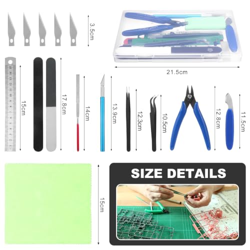 Fippy 11PCS Model Kit Tools, Gundam Model Tool Kit, Hobby Building Tools Kit for Gundam Basic Model Assembling, Building and Repairing - style: Set A