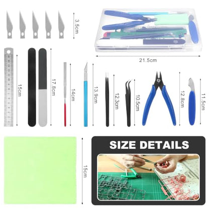 Fippy 11PCS Model Kit Tools, Gundam Model Tool Kit, Hobby Building Tools Kit for Gundam Basic Model Assembling, Building and Repairing - style: Set A