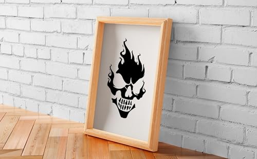 YKW Skull Stencils, 12Pcs Reusable Skeleton Hand Painting Templates, for Wood Walls Chalkboards Rocks DIY Art Projects,Ideal for Crafters, Artists, and Designers - style: Human Skeleton