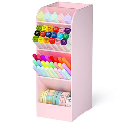 Asten Pen Holder, Pencil Holder for Desk, Pen Organizer (Clear, 1 Pack) - color: Pink-1 Pack
