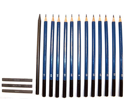 32 pc Sketching Set in Travel Roll Up Case with Charcoal, Drawing Pencils, Sharpeners, and Erasers