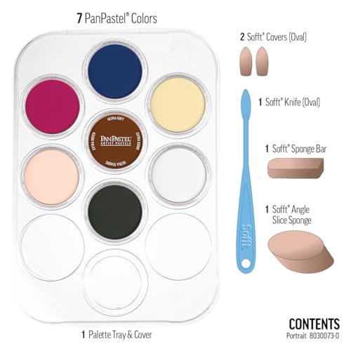 PanPastel Artist Pastels by GOLDEN, Portrait Set, 7 Color, Professional Artist Pastels, Unique Pan Format (cake-like)