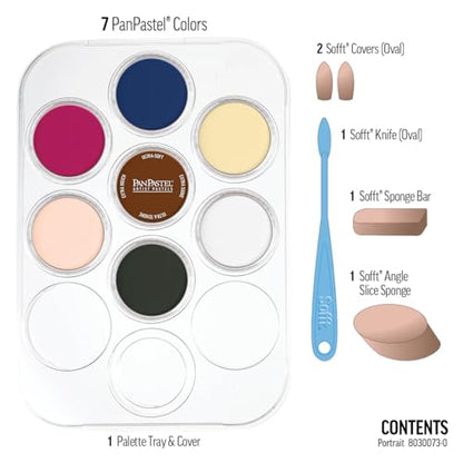 PanPastel Artist Pastels by GOLDEN, Portrait Set, 7 Color, Professional Artist Pastels, Unique Pan Format (cake-like)