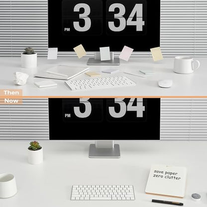 Yeoux Desktop Glass Whiteboard with Reversible Wood Stand 9.5"x6.7" - color: Beech-white