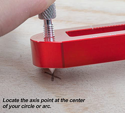 Woodworking Compass Scriber, Portable Aluminum Alloy Woodworking Compass Tool, Adjustable Metric/Inch Arc Drawing Ruler Circle Drawing Ruler Marking Gauge Circle Marking Tool - style: Pocket Compass XL - 1" – 21" Range