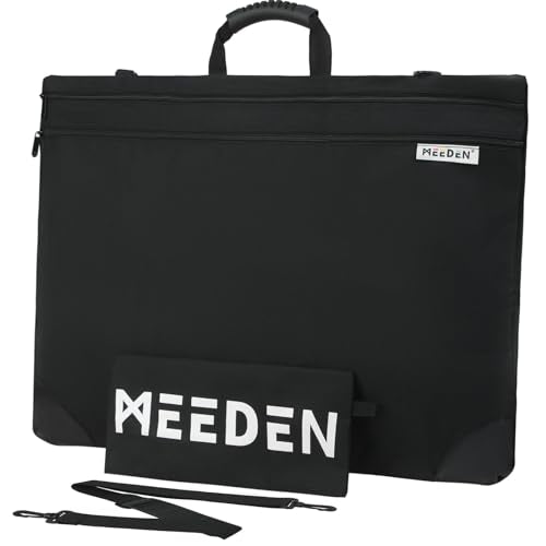 MEEDEN Art Portfolio Bag: 20 X 26 Inch Portfolio Canvas Case - Black | Light Weight Waterproof 600D Oxford Carrying Storage Case with Detachable Shoulder Strap for Canvas, Artwork, Sketching - color: Black, size: 20" X 26"