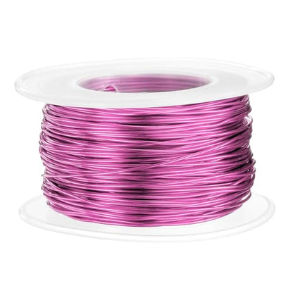 HARFINGTON 20 Gauge Aluminum Craft Wire 0.8mm 98.5ft Flexible Bendable Anodized Metal Jewelry Sculpting Wire for Jewelry Making Modelling Craft DIY, Dark Pink - color: Dark Pink, size: 30M x 0.8mm