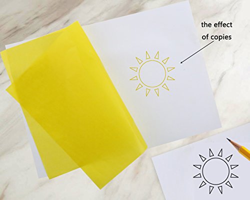 100 Pcs Carbon Transfer Paper Tracing Paper 11.7"×8.3" for Transfer Pattern on Wood, Paper, Canvas (Yellow)