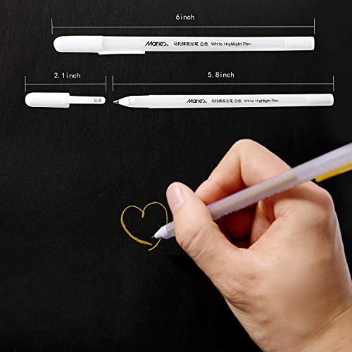 RVOGJP 3 Colors Gel Pen Set - White, Gold and Silver Gel Ink Pens for Black Paper Drawing, Sketching, Illustration, Card Making, Bullet Journaling, Pack of 3 - color: Multicolor