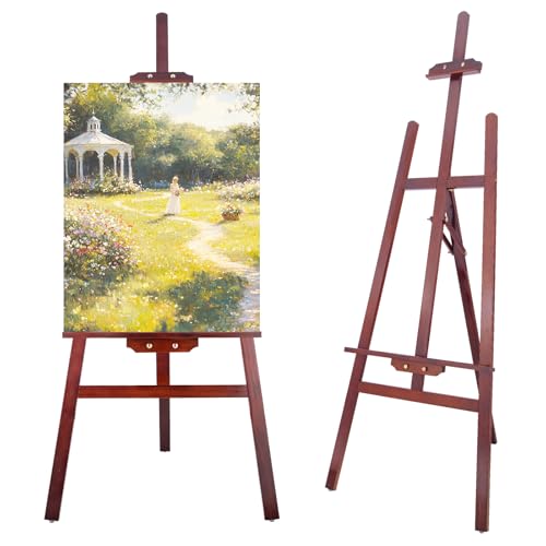 Adjustable Wooden Easel Stand for Painting&Display, Brown | Folding Art Easel for Display, Drawing, Wedding Sign and Poster, Suitable for Kids and Adults, Holds Up to 42" - style: Brown -1 Pack