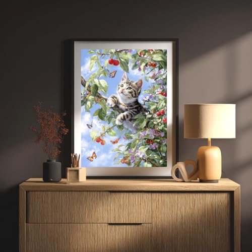 Milila Diamond Art Kits for Adults Full Drill Diamond Painting Kit(Kitten) - color: Kitten