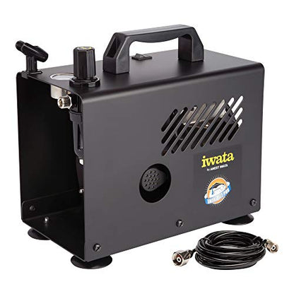 Iwata-Medea Studio Series Smart Jet Pro Single Piston Air Compressor | Oil-Less Piston, Auto Shut-Off, Includes Polyurethane Air Hose