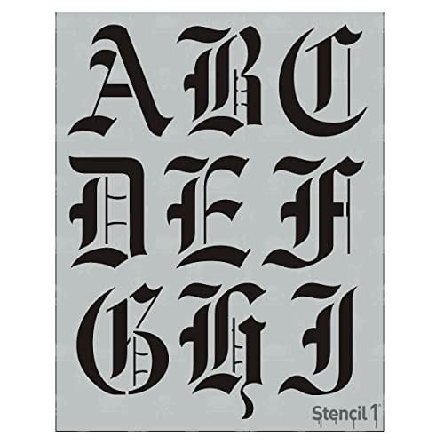 Stencil1 Old English Font Stencil 3" Alphabet Letters Painting Craft - size: 3" Letters