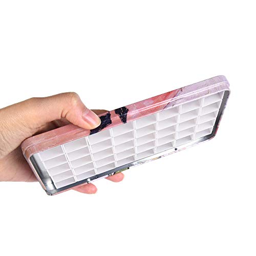 qianshan 40Pcs Empty Half Pans Watercolor Tin Palette with Magnetic Stripe | Travel Tin Palette Case,Portable Artist Paints Half Pan Kits,DIY Watercolor Oils Acrylics Painting Drawing Champs Rose - color: Champs Rose