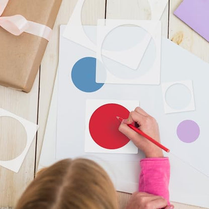 Round Stencil, 8 PCS Different Size Round Stencils, Template Stencil, Large Stencil for Spray Painting, Painting Template for Fabric Walls Arts Paper - style: round