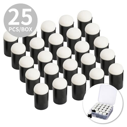 25 Pieces Sponge Daubers with Storage Case - Applicator for Stenciling, Sponging, and Detailed Effects - Fits Over The Finger and Makes Blending Accuracy Easier - color: Black