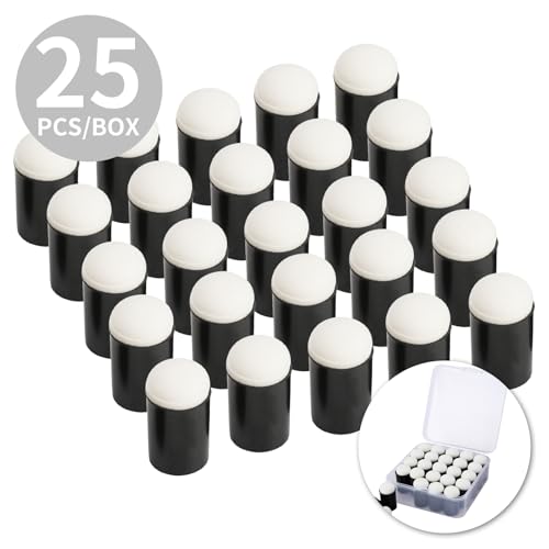 25 Pieces Sponge Daubers with Storage Case - Applicator for Stenciling, Sponging, and Detailed Effects - Fits Over The Finger and Makes Blending Accuracy Easier - color: Black