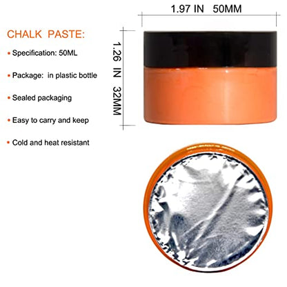 24 Chalk Paste Paint, Chalk Art Paste for Drawing on Wooden Boards and T-Shirts - color: 8 pcs silk screen stencis chalk paste squeegee(foliage)