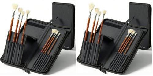 DUGATO Long Brush Holder & Organizer, Canvas Case 5.7 x 14.8 in, Black (Pack of 2) - color: Black, size: Large 5.7x14.8 inches (Pack of 2)