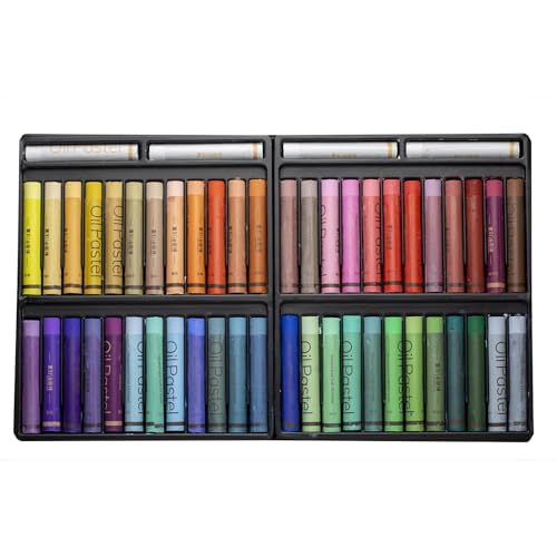 Ultra Soft Oil Pastel Set (48 Colors + 4 Extra White), Buttery Smooth Sticks for Blending & Layering