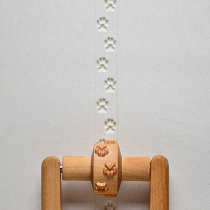 MKM Pottery Tools Wood Small Handle Rollers for Clay (RS-029 Dog Prints) - size: RS-029 Dog Prints