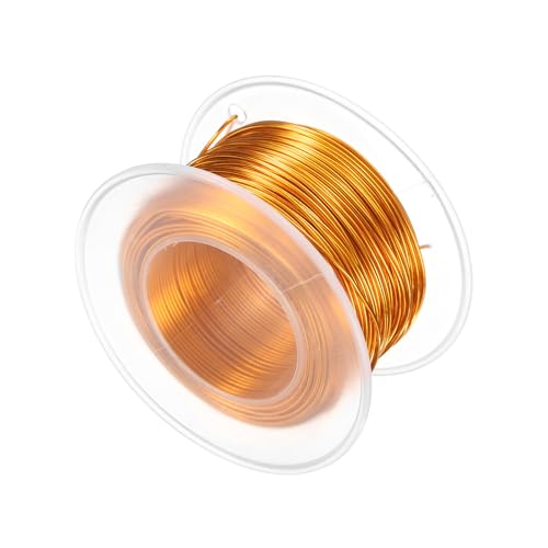 HARFINGTON 20 Gauge Aluminum Craft Wire 0.8mm 98.5ft Flexible Bendable Anodized Metal Jewelry Sculpting Wire for Jewelry Making Modelling Craft DIY, Gold Tone - color: Gold Tone, size: 30M x 0.8mm
