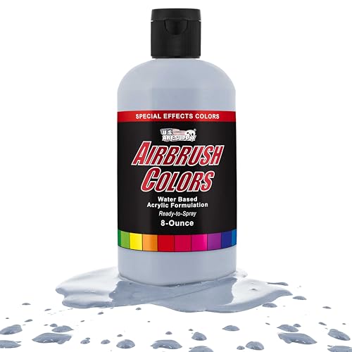 U.S. Art Supply Pearlized Silver Pearl Acrylic Special Effects Airbrush Paint - 8oz Ready to Spray Air Brush Paint for Nails, Models, Fabric - Water-Based Air Brush Painting - color: Silver Pearl, size: 8 Fl Oz (Pack of 1)