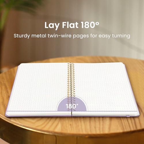 Taja Dotted Spiral Journal Notebook for Women & Men, 140 Pages, Dotted Notebook for Journaling & Note Taking, Journals for Writing, A5(5.7" x 7.9") – Purple - color: E.Purple, style: b-Dotted