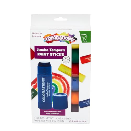 Colorations Jumbo Tempera Paint Sticks - 6 Colors - style: Jumbo Sticks, 6 PK