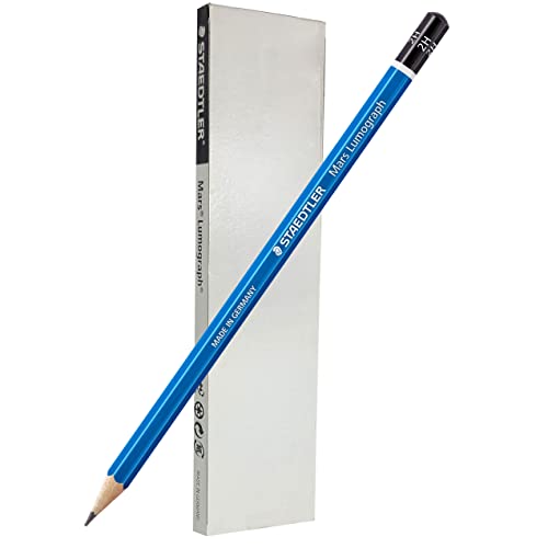 STAEDTLER Mars Lumograph 2H Graphite Art Drawing Pencil, 6 Pencils | for Sketching and Shading, Break-Resistant Premium Woodcase Drawing Pencils, 6-Piece Set - style: 2H